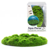 Penn-Plax Aqua-Flora Moss Patch resting on tank bottom, forming a soft green bed.