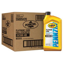 Pennzoil Platinum Euro 5W-40 bottle front view, engineered for European engines
