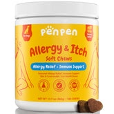 PENPEN: bouteille et friandises allergie chien, soutien potentiel quotidien.