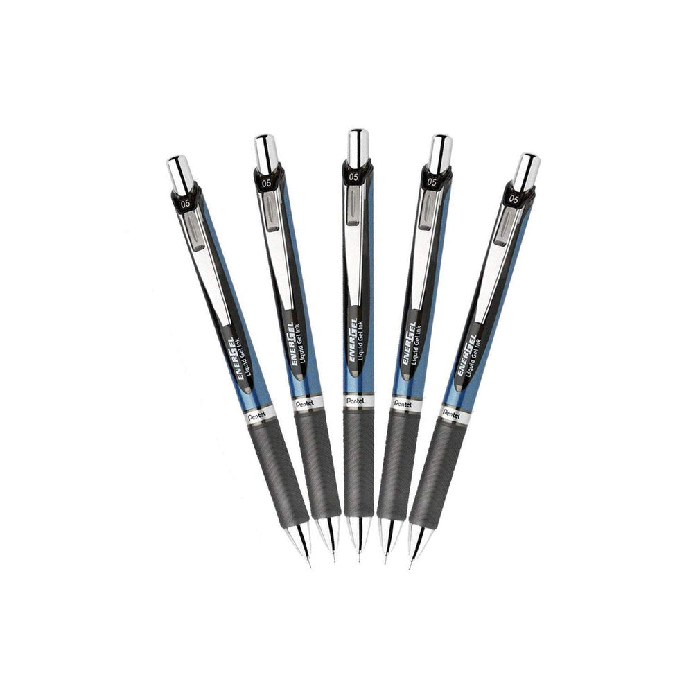 Pentel EnerGel RTX pen close-up showing fine needle tip for precise writing