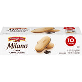 Pepperidge Farm Milano dark chocolate cookies pair for a refined, on-the-go treat