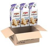 Pepperidge Farm Milano Double Milk Chocolate package on kitchen counter, premium indulgence ready to enjoy.