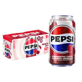Pepsi Prebiotic Cola cherry vanilla cans pack ready for sharing at gatherings.