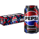 Pepsi Zero Sugar Wild Cherry can front view showing bold flavor option for refreshment