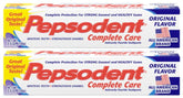 Pepsodent Complete Care original toothpaste, front view, highlighting cavity protection and whitening.