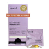 Perelel second-trimester pack bottle front for convenient prenatal nutrition.