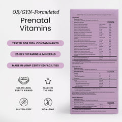 Perelel daily sachet setup shows two prenatal capsules and minerals for easy routine.