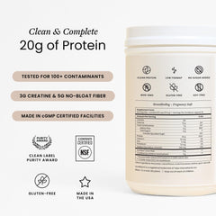 Perelel Triple-Support protein powder vanilla ready to blend into smoothies for lean muscle support.