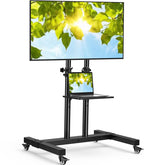 PERLESMITH rolling TV stand assembly shows easy setup and stable base.