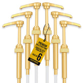 PERMINKS gold six-pack syrup pumps for precise home flavoring