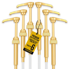 PERMINKS gold six-pack syrup pumps for precise home flavoring