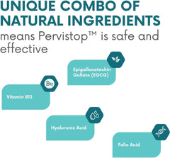 Pervistop bottle close-up showcases the 30-day supply.