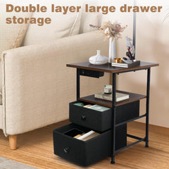 PESRAE bedside table with drawers closeup showing accessible storage.