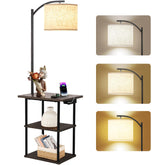 PESRAE floor lamp with table for living rooms, blending style with function.