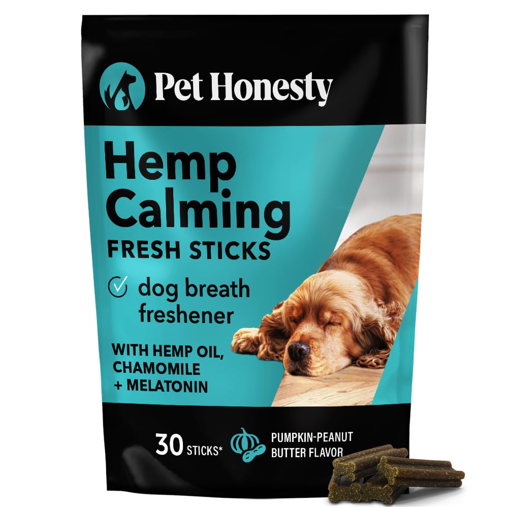 Pack shot of Pet Honesty Hemp Calming Fresh Dental Sticks for calm daily care