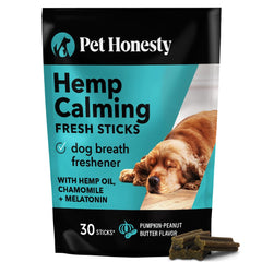 Pack shot of Pet Honesty Hemp Calming Fresh Dental Sticks for calm daily care
