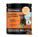 Pet Honesty Senior Hemp Hip Joint Chews bottle-pour for easy dosing.