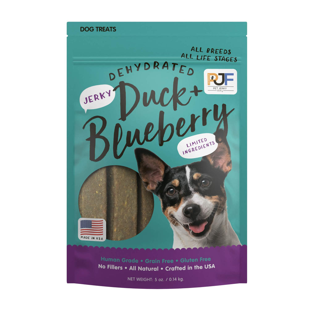 Sachet Pet Jerky Factory canard et myrtille, friandise naturelle et appétente