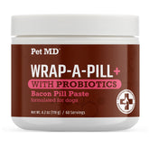 Pet MD Wrap-A-Pill bacon paste close-up for easier medicating using flavor.