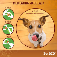 Pet MD Wrap A Pill paste pinched blob demonstrates pill pouch formation.