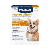 PetArmor 7-Way dewormer chewables pack for small dogs provides convenient parasite protection.