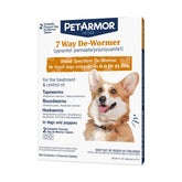 PetArmor 7 Way dewormer tablets for dogs; broad-spectrum action visible.