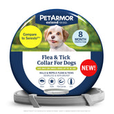 PetArmor Extend collar on a small dog neck showing long lasting flea and tick protection