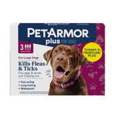 PetArmor Plus packaging for large dogs shows trusted flea and tick protection.