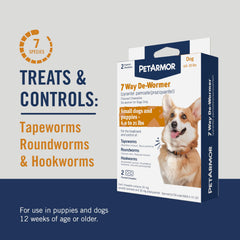 PetArmor dosing guidance by weight for small dogs 6–12 lbs.