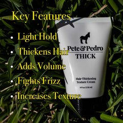 Pete & Pedro Thick Hair Cream in hands ready for texture and body