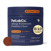 PetLab Co Allergy and Immune probiotics dog chews; packaging may vary for convenient daily use
