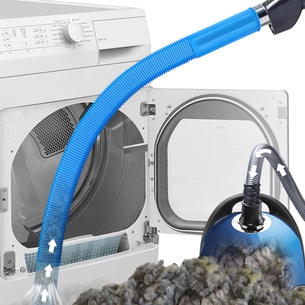 PetOde Dryer Vent Cleaner Kit blue close-up of universal connector for strong suction