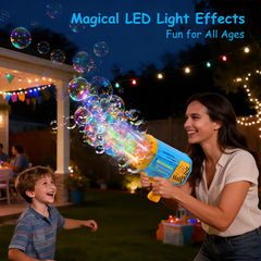 Petrella Bubble Blaster in use outdoors, perfect for birthday celebrations and festival vibes.