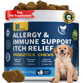 Petrivium dogs allergy relief chews front pack promoting skin comfort