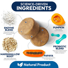 Petsology dog probiotics chews texture shown as soft palatable treats.