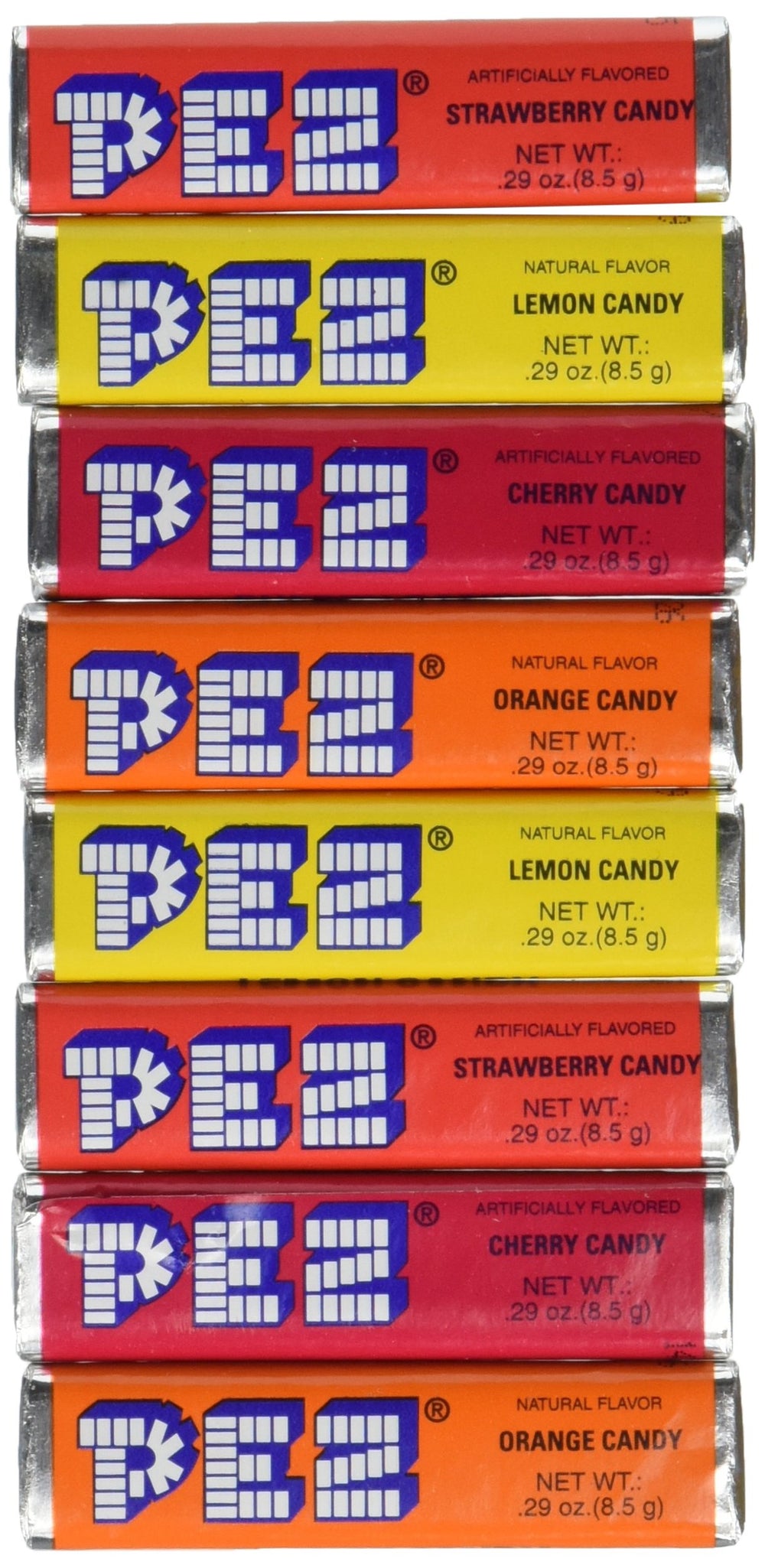 PEZ candy refill 8-pack with assorted fruit flavors for quick dispenser refills