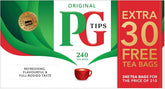 PG Tips tea bags in a 240-count pack ready for daily tea.