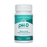 pH-D Feminine Health Support boric acid suppositories 600 mg box shows 36-count package for vaginal odor support