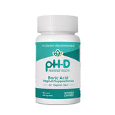 pH-D Feminine Health Support boric acid suppositories box front for easy identification and trust