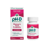 pH-D Feminine Health Support bottle front featuring probiotic blend for daily balance.