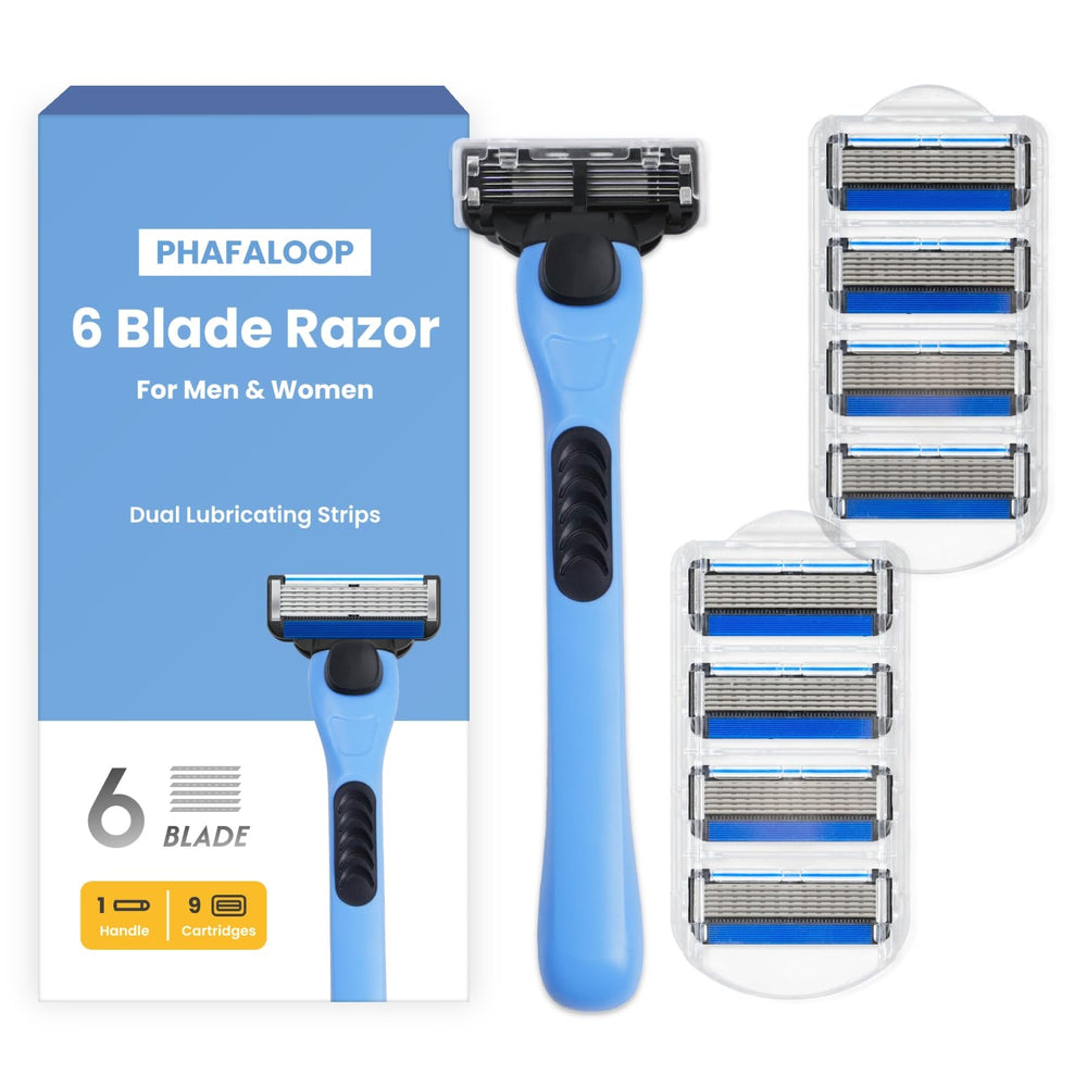 Phafaloop 6-Blade Razor with dual lubrication for a smooth daily shave
