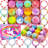 Phaorui unicorn bath bomb reveals a surprise bracelet inside for kids during bath time
