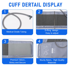 Eight connectors included to fit most blood pressure monitor brands.