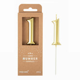 PHD CAKE 2.76-inch gold 1 number candle on cake for an elegant celebration