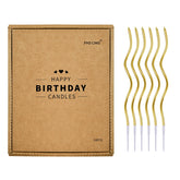 PhD CAKE 24-count gold spiral candles on a cake, ideal for celebratory occasions.