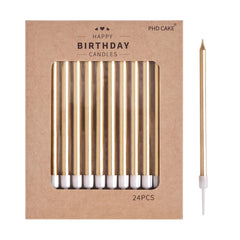 PHD CAKE Champagne Gold taper candle adds elegant height to birthday cakes