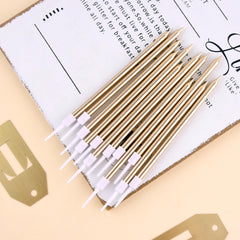 PHD CAKE Champagne Gold taper candle burns slowly for lasting celebration moments