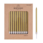 PHD CAKE gold long thin candle on cake for elegant celebration