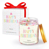 PHD CAKE Happy Birthday Candle vanilla jar emitting warm celebratory scent