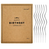 PHD CAKE silver spiral long thin candle pack ready for celebrations with clean burn